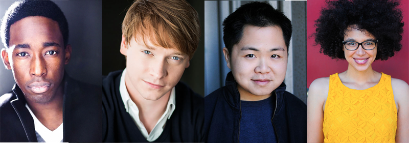 From Left to Right: Jeremy Tardy, Calum Worthy, Matthew Moy, and Kate Comer. Images via Marvel.